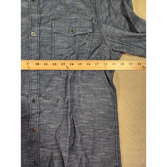 Buffalo by David Bitton Shirt Mens Large L Metal Button Up Collar Blue NWOT - Picture 7 of 12